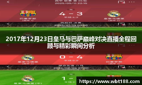 2017年12月23日皇马与巴萨巅峰对决直播全程回顾与精彩瞬间分析